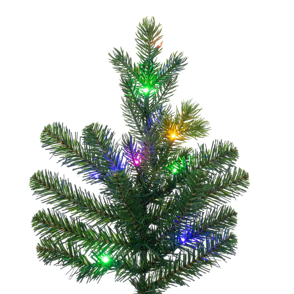 9'Hx40"W PE Slim Eagle Fraser Artificial Christmas Tree, Micro LED Pre-Lit (Multi-Mode) -Green - Image 3