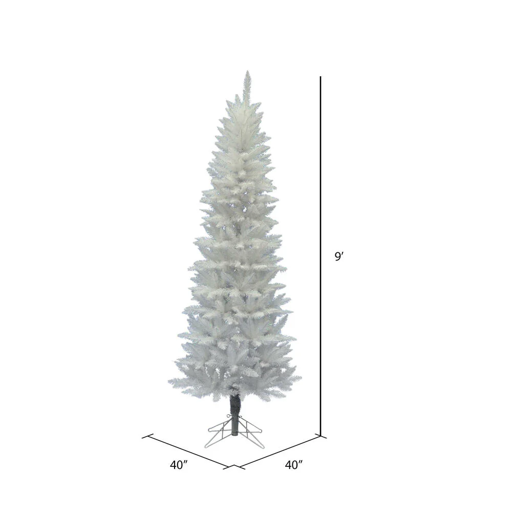 9'Hx40"W Pencil Sparkle White Spruce Artificial Christmas Tree, Unlit -White - Image 3