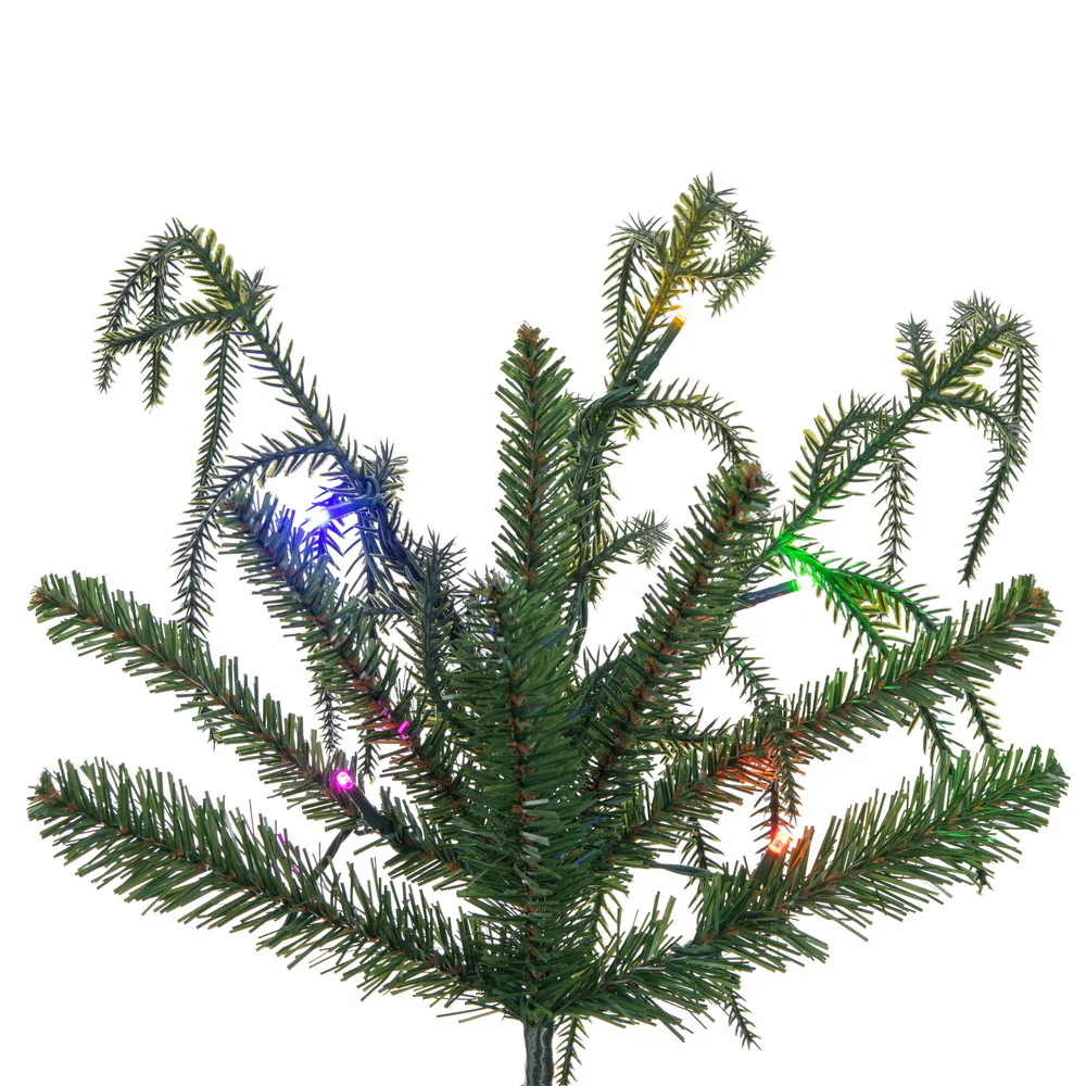 9'Hx41"W PE Norfolk Pine Artificial Christmas Tree, Micro LED Pre-Lit (Multi-Mode) -Green - Image 3