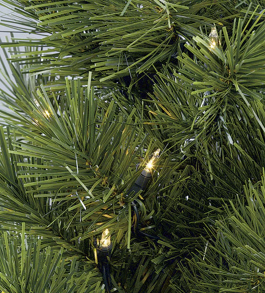 9'Hx42"W Pencil Pine Artificial Christmas Tree, Pre-Lit -Green - Image 2