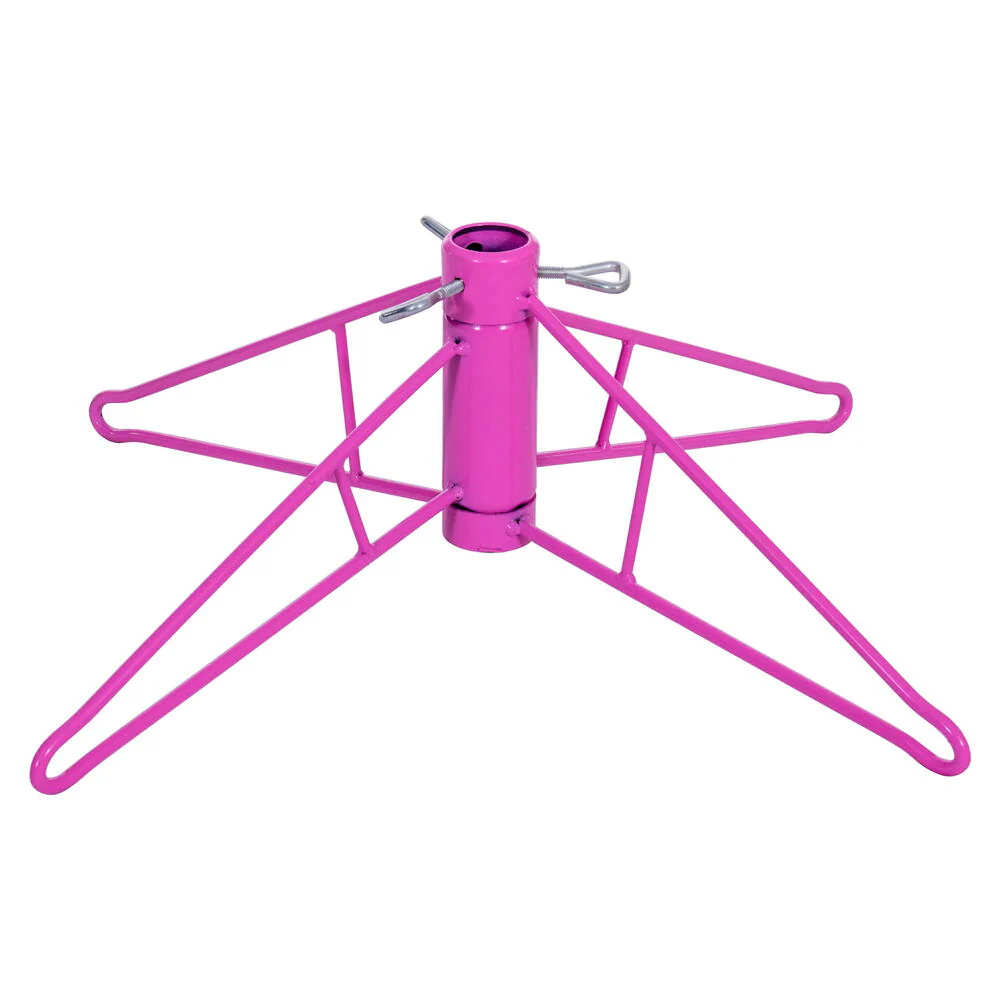 9'Hx46"W Fir Artificial Christmas Tree, LED Pre-Lit (Pink) -Hot Pink - Image 3