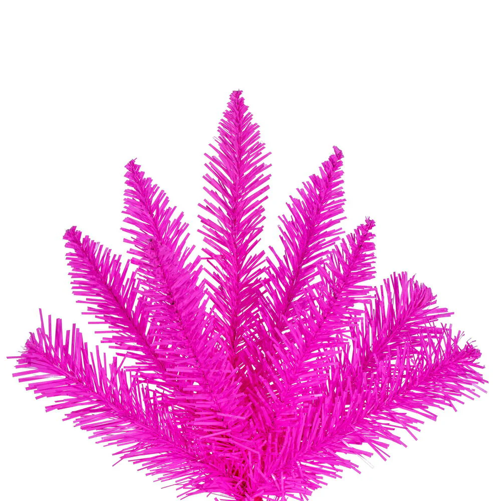 9'Hx46"W Fir Artificial Christmas Tree, Unlit -Hot Pink - Image 2