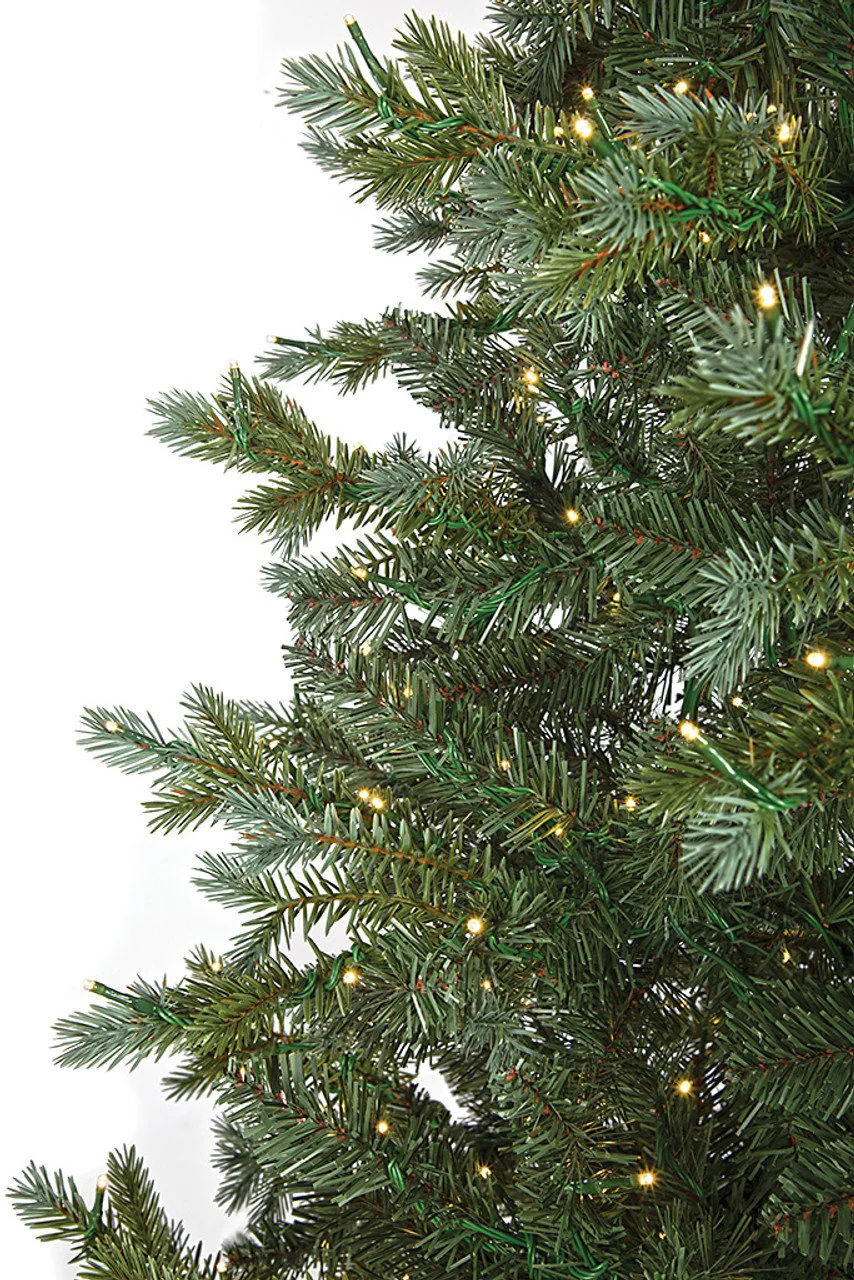 9'Hx47"W PE Slim Grand Spruce Artificial Christmas Tree, Micro LED Pre-Lit -Green/Blue - Image 2
