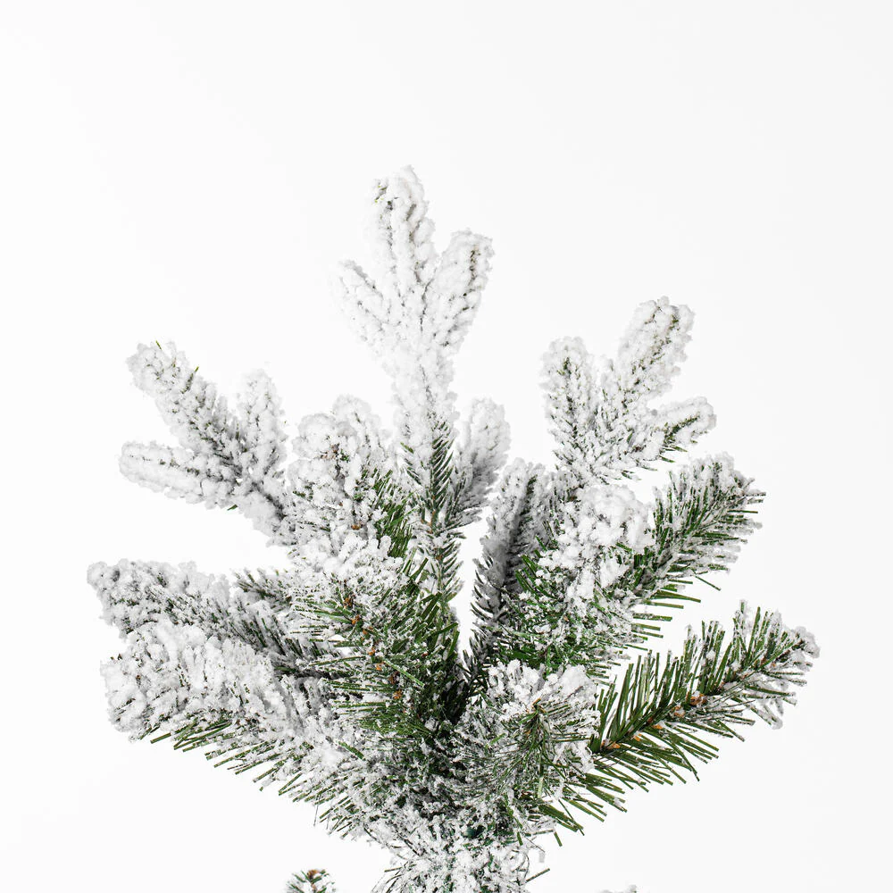 9'Hx48"W PE Frosted Slim Wistler Spruce Artificial Christmas Tree, LED Pre-Lit (Multi-Mode) -White/Green - Image 3