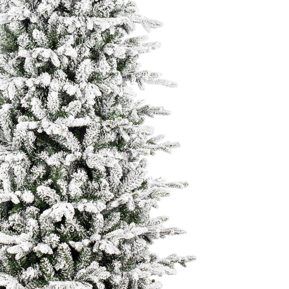 9'Hx48"W PE Frosted Slim Wistler Spruce Artificial Christmas Tree, Unlit -White/Green - Image 3