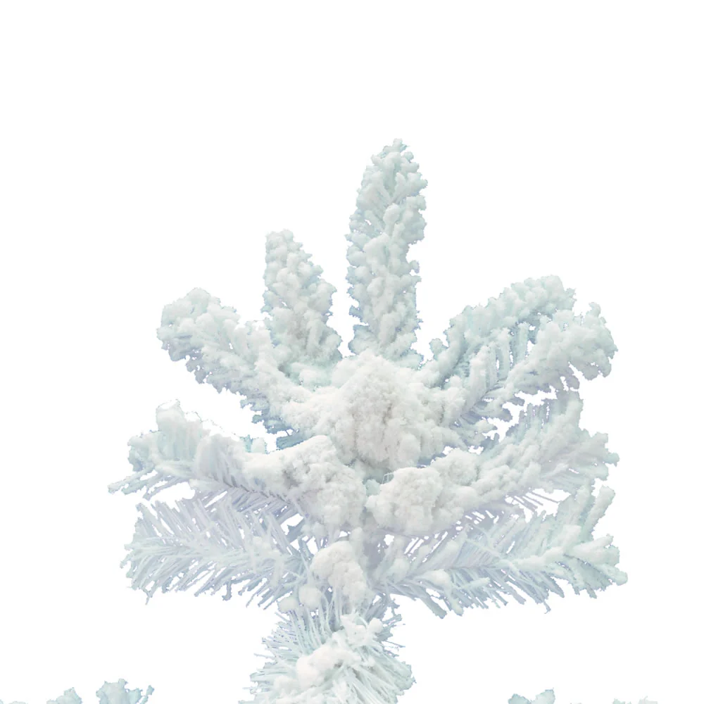 9'Hx49"W Flocked Slim White Spruce Artificial Christmas Tree, Unlit -White - Image 2