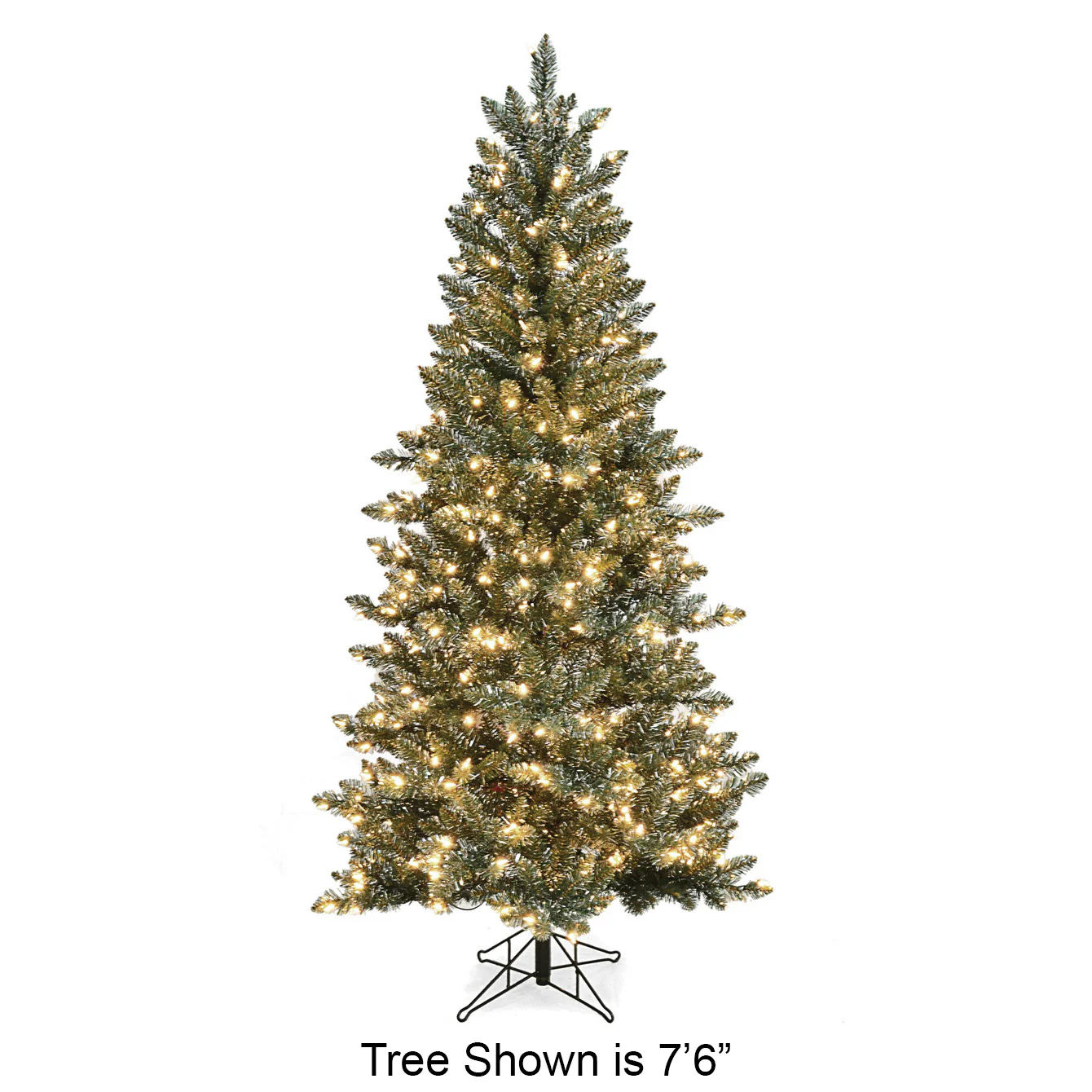 9'Hx50"W Tinsel Vintage Artificial Christmas Tree, LED Pre-Lit -Green/Silver