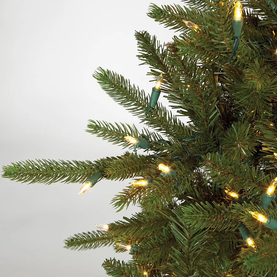 9'Hx51"W PE Russian Pine Artificial Christmas Tree, LED Pre-Lit -Green/Blue - Image 2