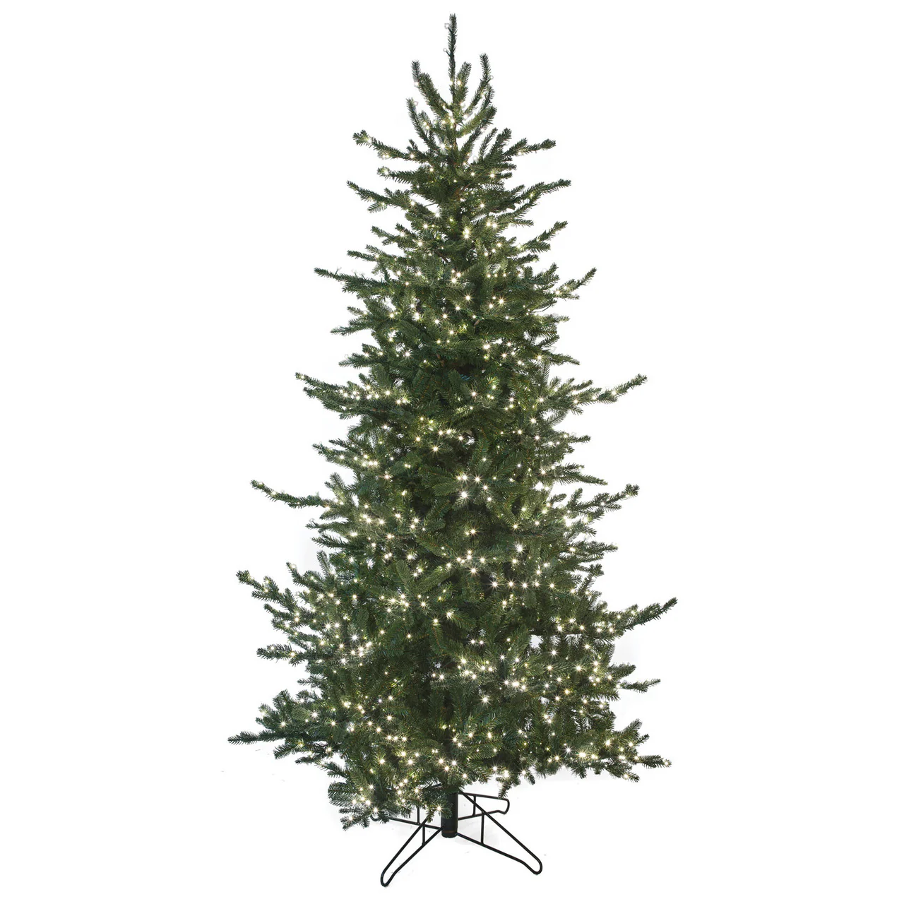 9'Hx53"W PE Pacific Fir Artificial Christmas Tree, Micro LED Pre-Lit -Green