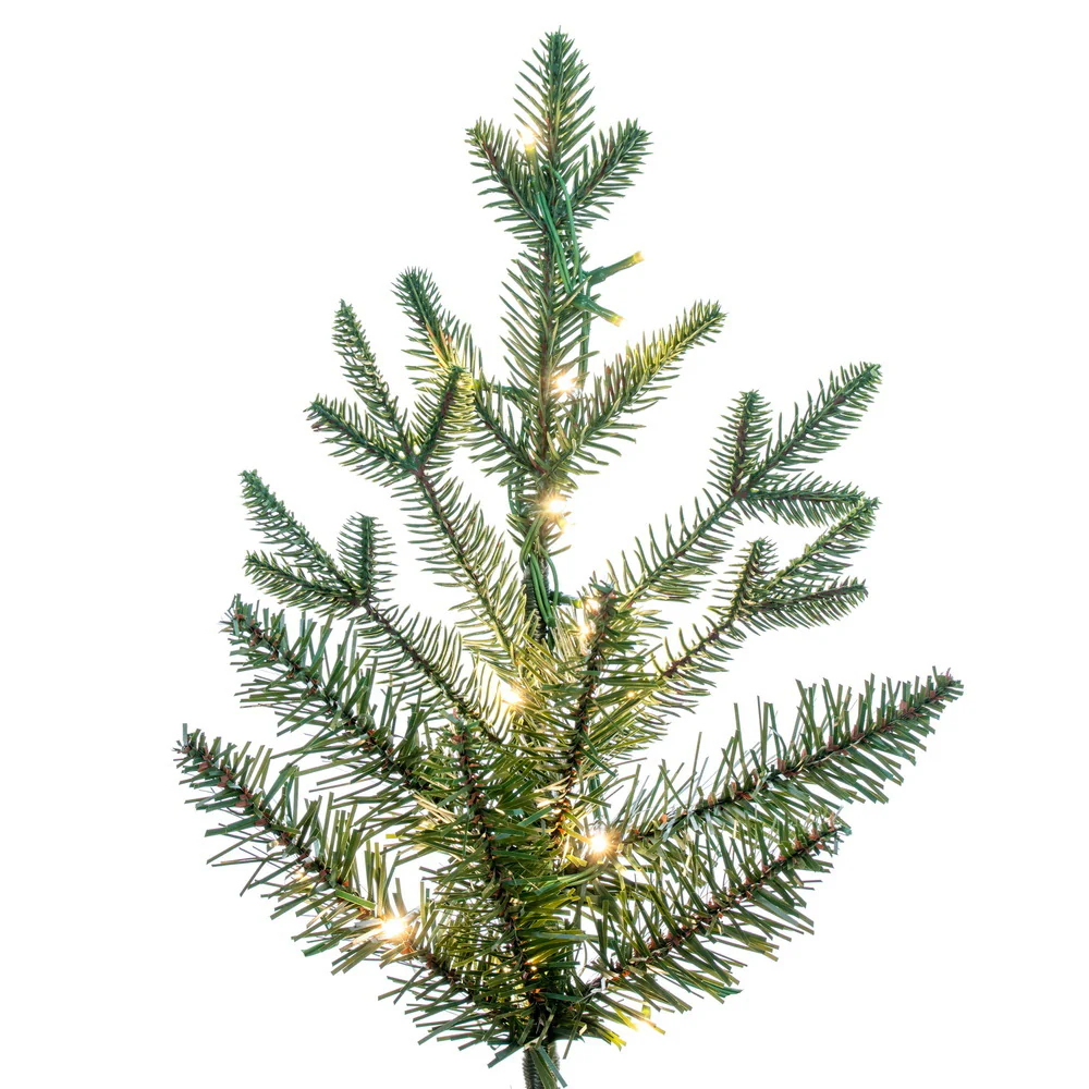 9'Hx57"W PE Slim Kamas Fraser Fir Artificial Christmas Tree, Micro LED Pre-Lit -White/Green - Image 2