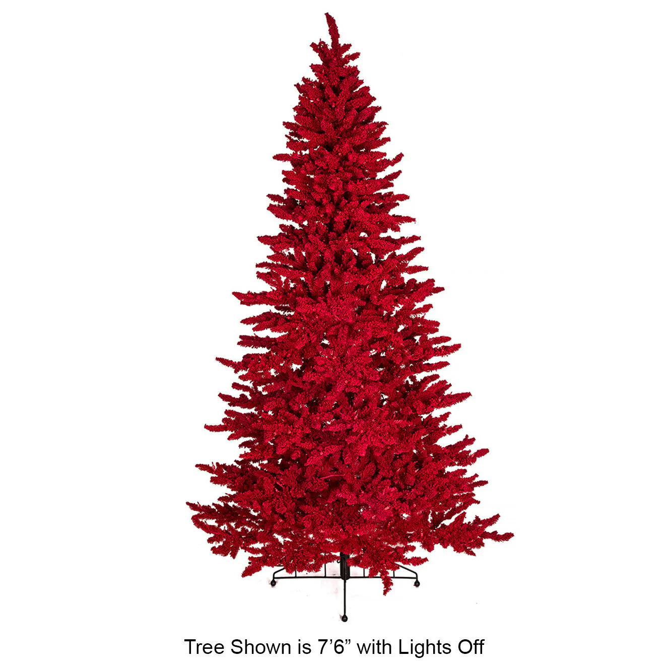 9'Hx57"W Tinsel Flocked Valentino Artificial Christmas Tree, LED Pre-Lit (Red) -Red - Image 2