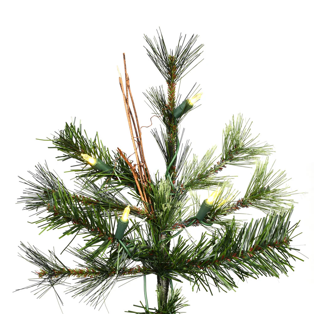 9'Hx61"W Mixed Country Artificial Christmas Tree w/Pinecone & Grapevine, LED Pre-Lit -Green/Brown - Image 2