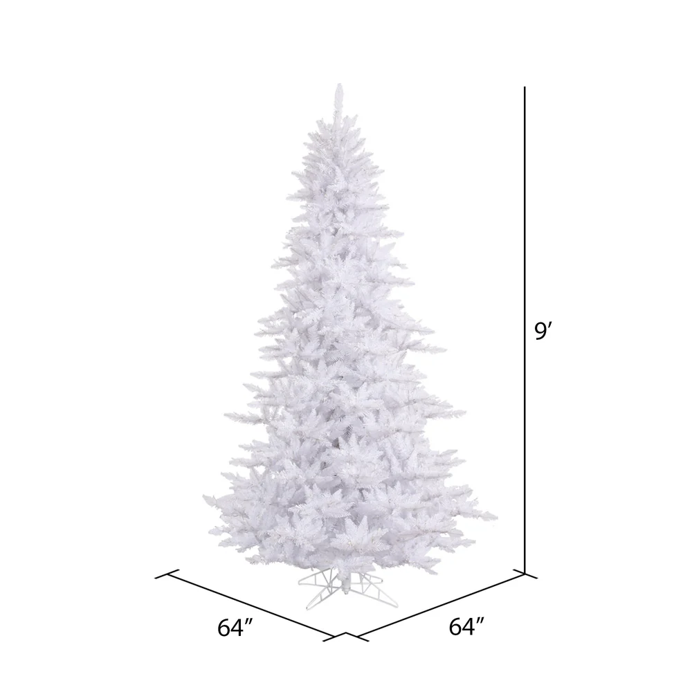 9'Hx64"W Fir Artificial Christmas Tree, Unlit -White - Image 2
