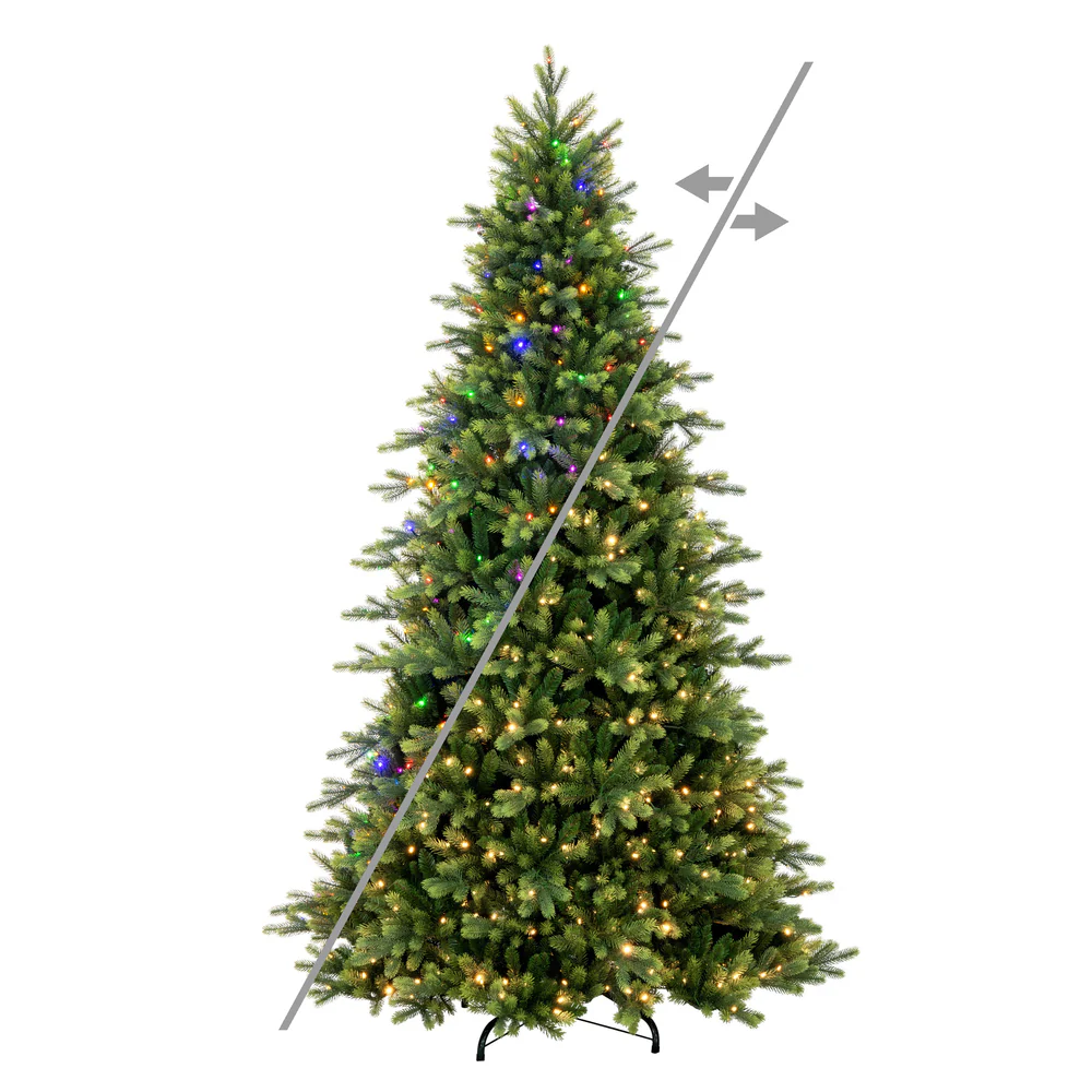 9'Hx64"W PE Jersey Fraser Artificial Christmas Tree, LED Pre-Lit (Multi-Mode) -Green