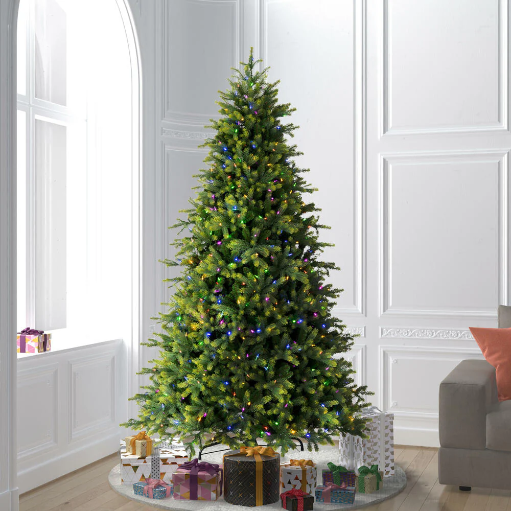 9'Hx64"W PE Jersey Fraser Artificial Christmas Tree, LED Pre-Lit (Multi-Mode) -Green - Image 7