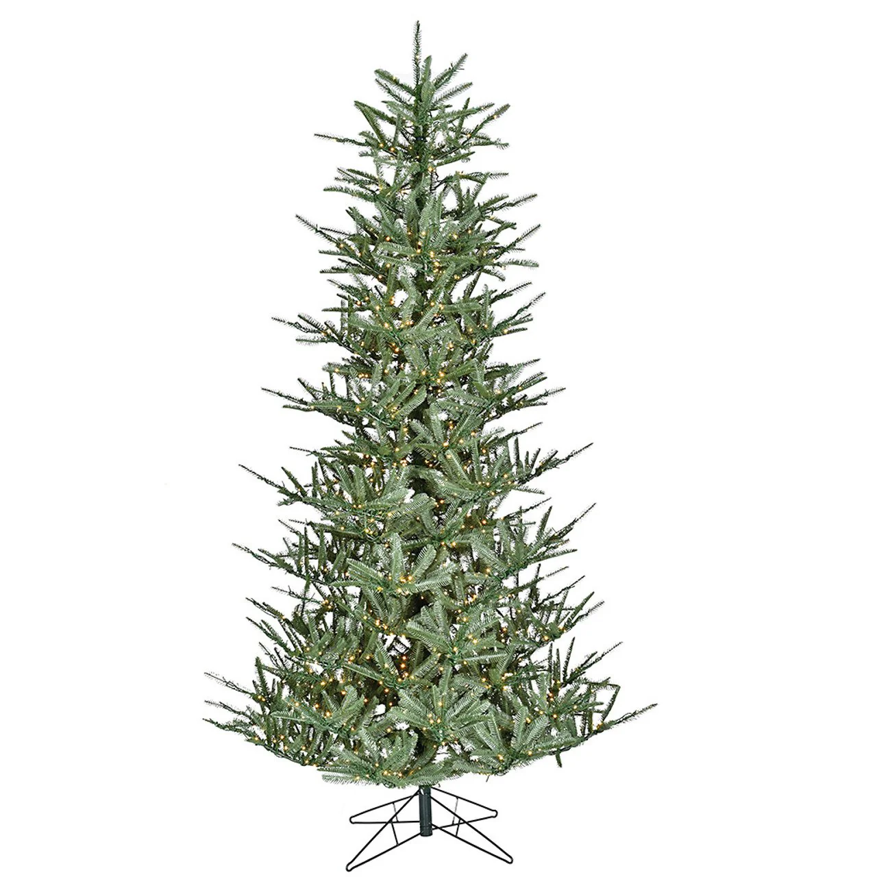 9'Hx64"W PE Newport Fir Artificial Christmas Tree, LED Pre-Lit (Warm White, Multi-Mode) -Green