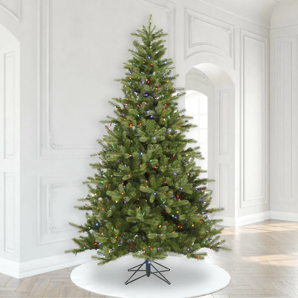 9'Hx65"W PE King Spruce Artificial Christmas Tree, LED Pre-Lit (Multicolor) -Green - Image 4