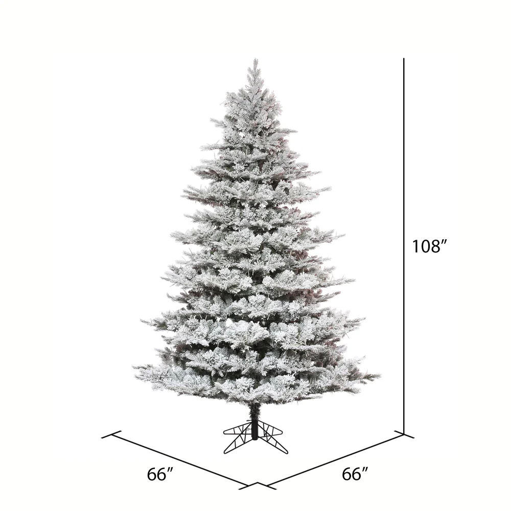 9'Hx66"W PE Flocked Kiana Artificial Christmas Tree, Unlit -White - Image 2