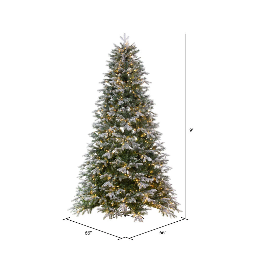9'Hx66"W PE Frosted Douglas Fir Artificial Christmas Tree, LED Pre-Lit -Green - Image 3