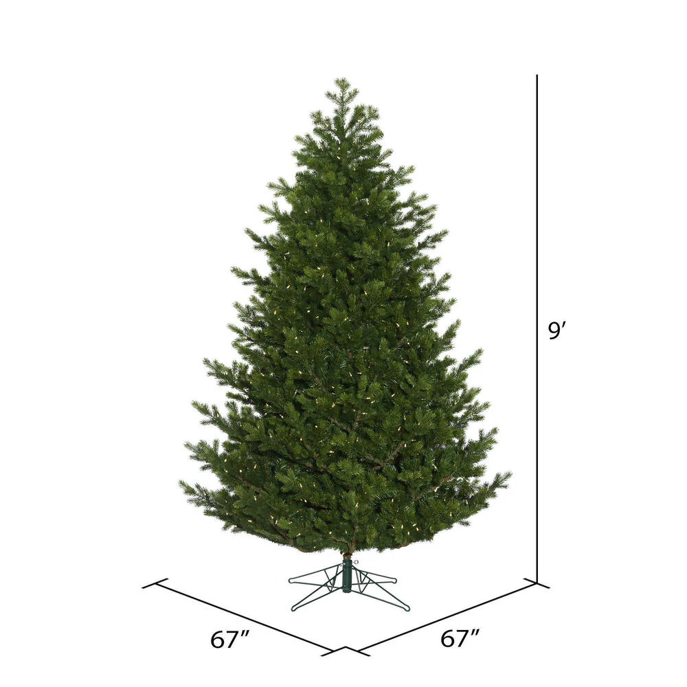 9'Hx67"W PE Eagle Fraser Artificial Christmas Tree, LED Pre-Lit -Green - Image 3