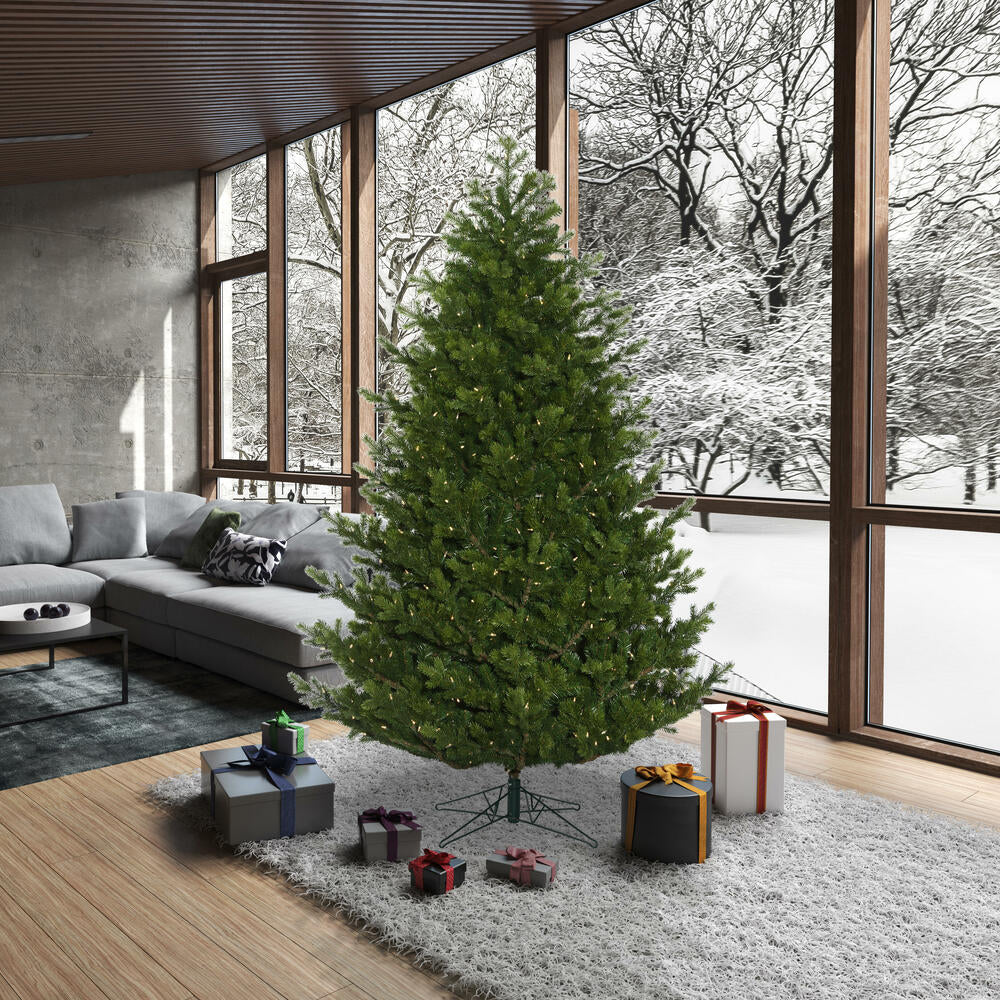 9'Hx67"W PE Eagle Fraser Artificial Christmas Tree, LED Pre-Lit -Green - Image 6