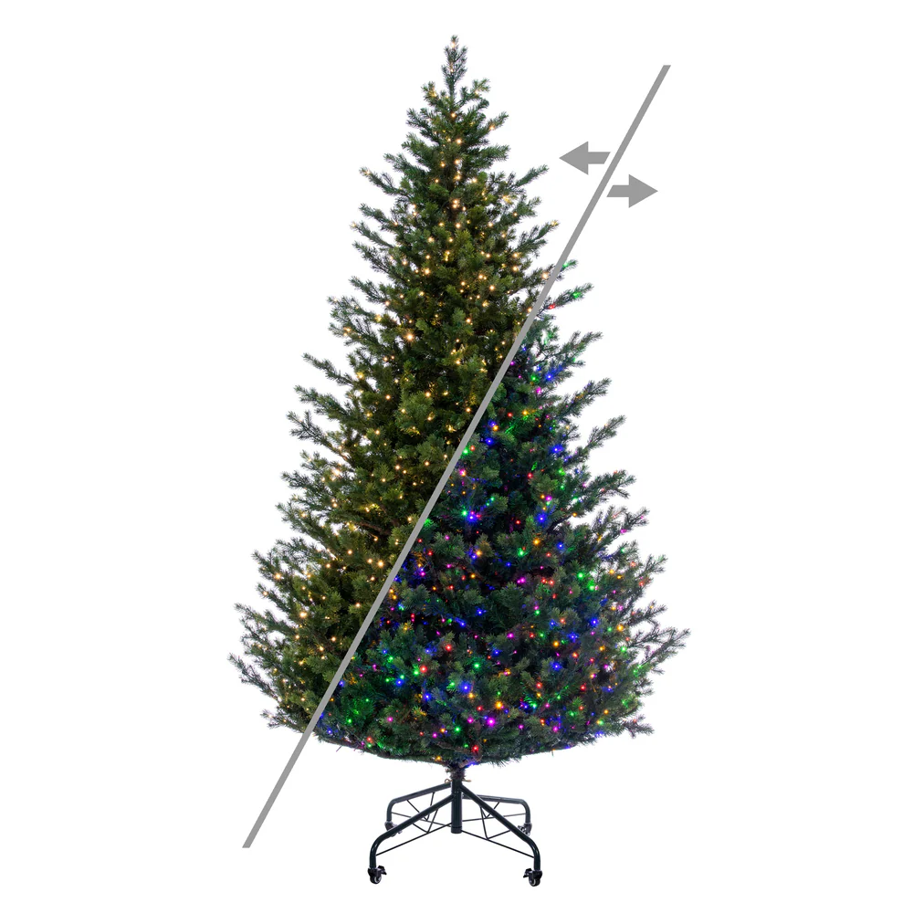 9'Hx67"W PE Eagle Fraser Artificial Christmas Tree, Micro LED Pre-Lit (Multi-Mode) -Green