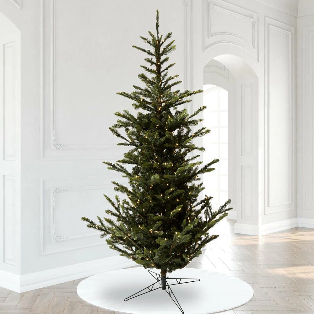 9'Hx68"W PE Alberta Spruce Artificial Christmas Tree, LED Pre-Lit -Green - Image 6
