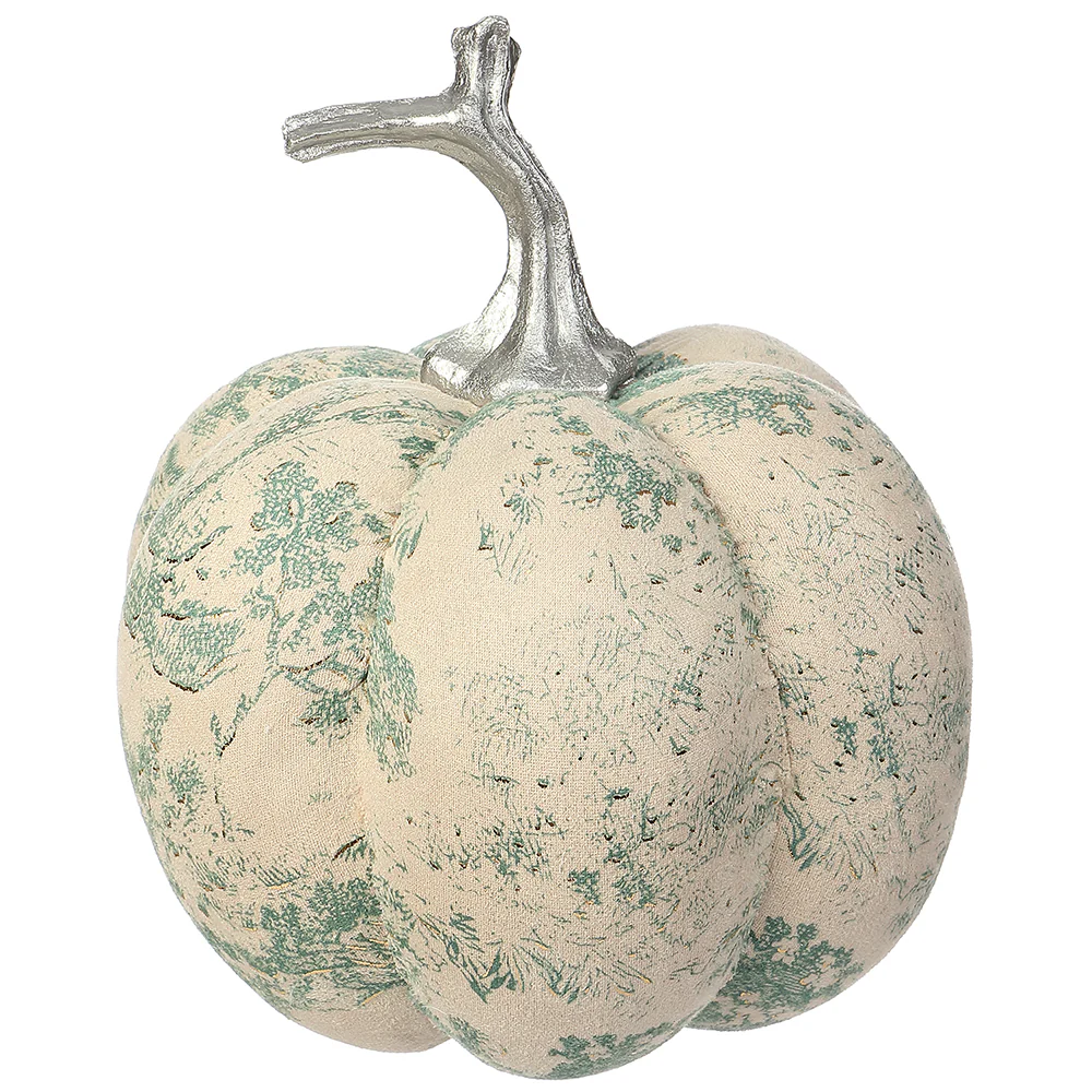 9"Hx7.25"W Artificial Pumpkin -Cream/Green (Pack of 8)