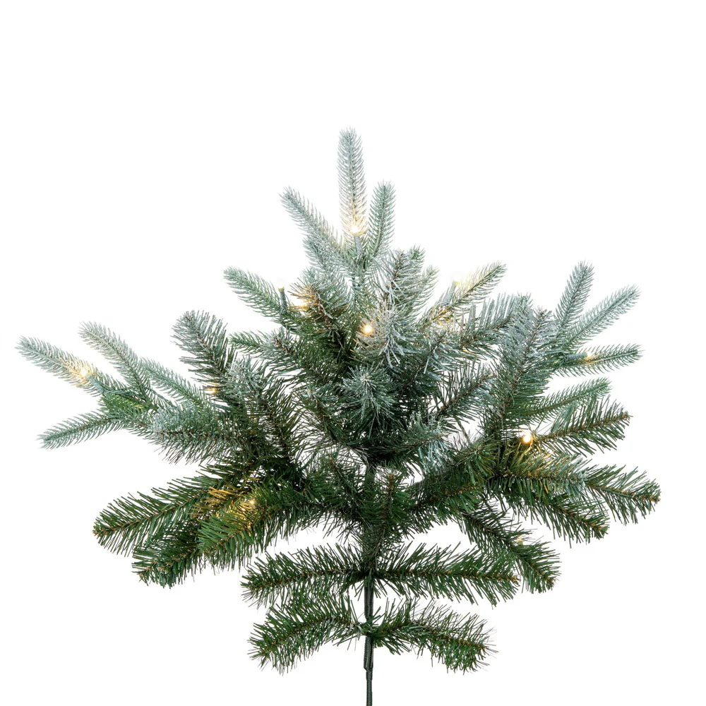 9'Hx72"W PE Frosted Albany Spruce Artificial Christmas Tree, LED Pre-Lit (Multi-Mode) -Green/White - Image 2