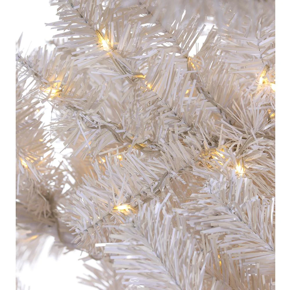 9'Hx76"W White Noble Artificial Christmas Tree, Micro LED Pre-Lit -White - Image 2
