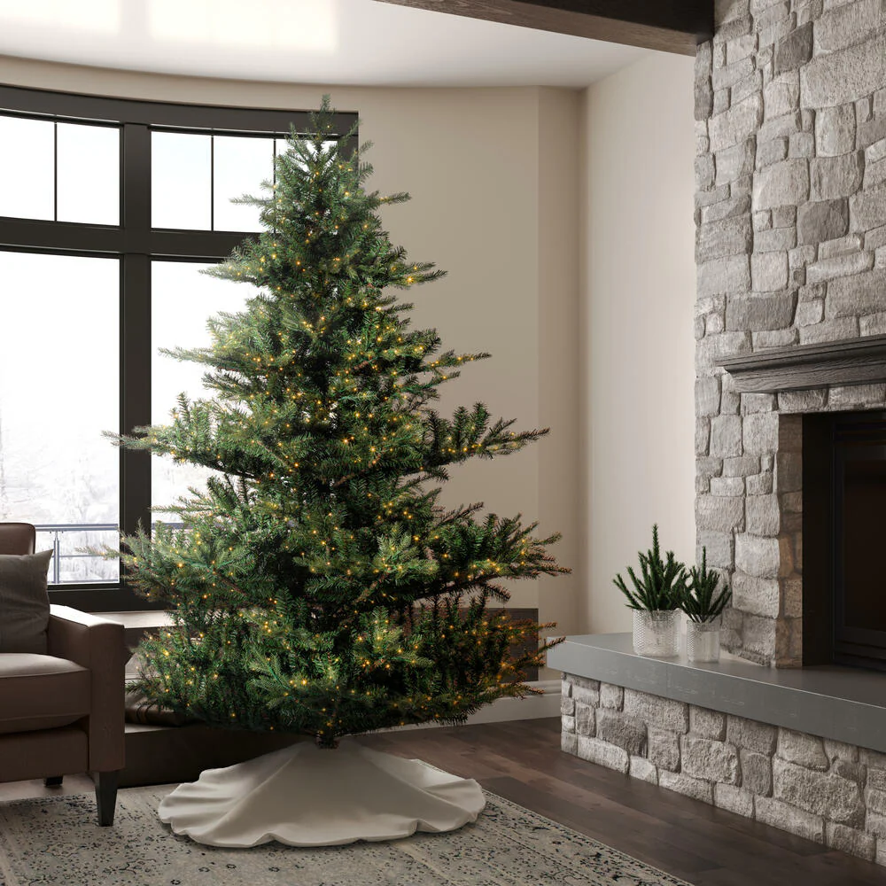 9'Hx81"W PE Sherwood Fir Artificial Christmas Tree, Micro LED Pre-Lit (Multi-Mode) -Green - Image 8