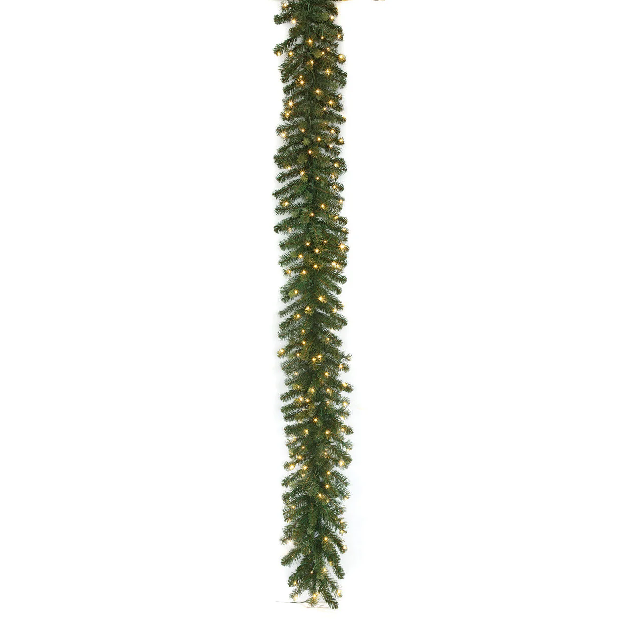 9'Lx10"W PE Artificial Grand Noble Fir Garland, Micro LED Pre-Lit (Multi-Mode) -Green (Pack of 2) - Image 2