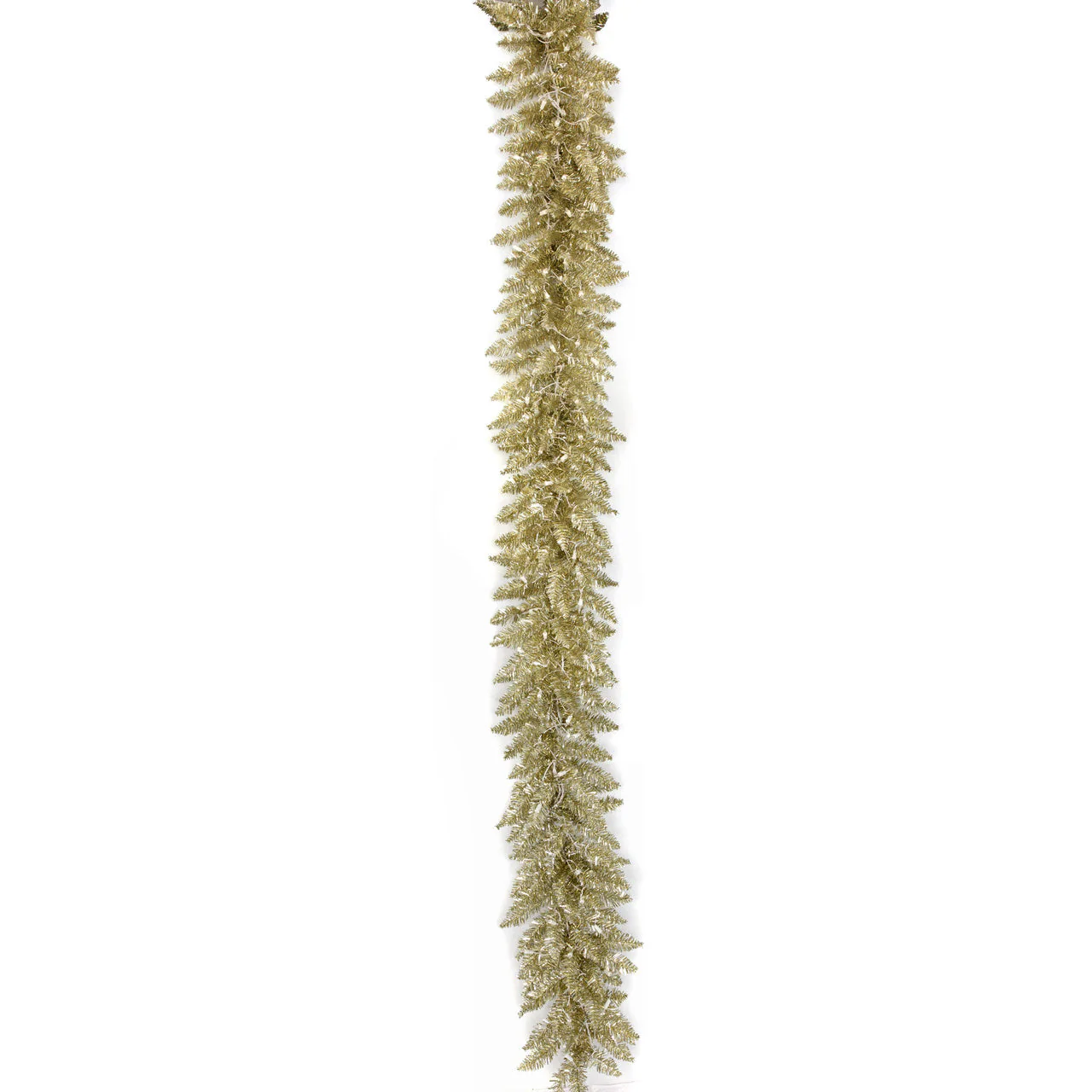 9'Lx11"W Tinsel Sparkling Artificial Garland, LED Pre-Lit -Champagned (Pack of 2) - Image 2