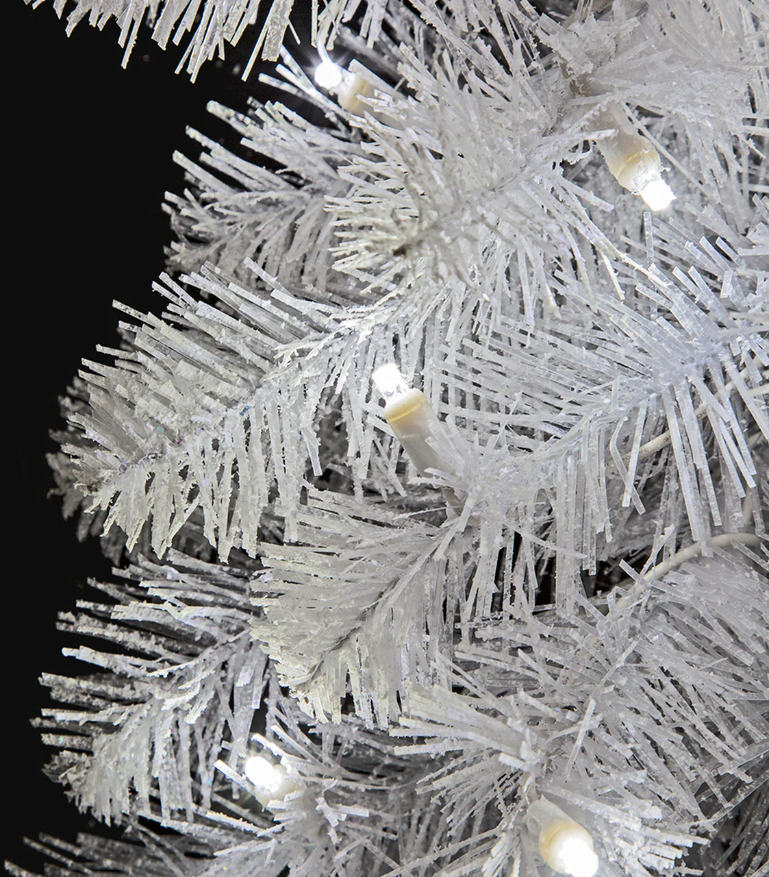 9'Lx12"W Flocked Snowy Spruce Artificial Garland, LED Pre-Lit (Cool White) -White - Image 2