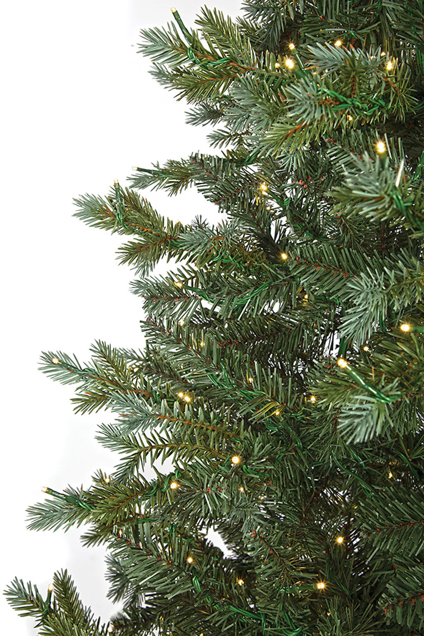 9'Lx12"W PE Grand Spruce Artificial Garland, Micro LED Pre-Lit -Green/Blue - Image 3