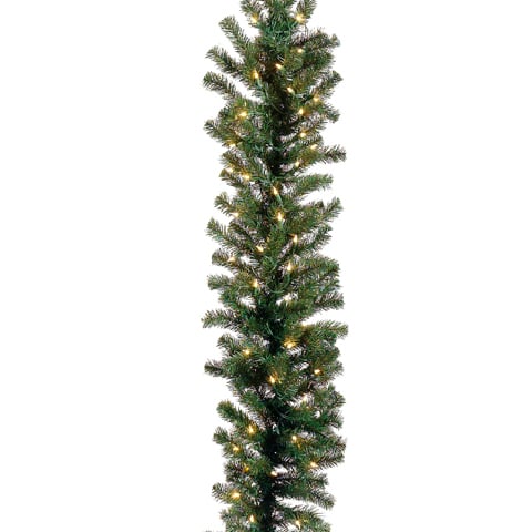 9'Lx14"W Deluxe Windsor Pine Artificial Garland, Pre-Lit -Green (Pack of 6)