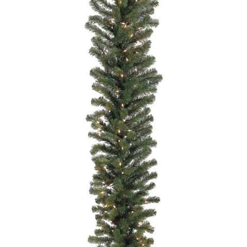 9'Lx18"W Deluxe Windsor Pine Artificial Garland, Pre-Lit -Green (Pack of 4)